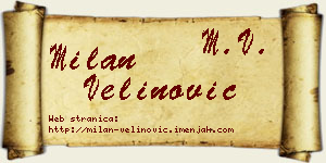 Milan Velinović vizit kartica